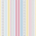 Trendy Seamless vector pattern background sweet pastel vertical stripe with chain, and summer nautical mood design for fashion,