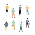 Trendy set of cool man. Stylish adults in different fashionable clothes Royalty Free Stock Photo