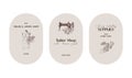Trendy set of labels for sewing atelier
