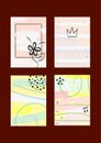 Trendy set of templates for backgrounds, covers, cards, invitations, flyers. Watercolour, sketch, paint, brush. Royalty Free Stock Photo