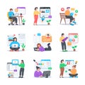 Trendy set of web development flat illustrations pack Royalty Free Stock Photo