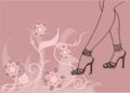 Trendy shoes, sandals and nice legs vector