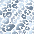 Trendy silver leopard abstract seamless pattern. Vector Wild animal cheetah skin chrome metallic shiny texture on white background Royalty Free Stock Photo