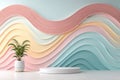 Trendy simple fluid color gradient abstract background with dynamic wave line effect- 3d rendering - generated by ai Royalty Free Stock Photo