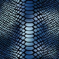 Trendy snake skin blue gold vector seamless pattern. Metallic wild animal reptile skin, foil gradient repeat texture on black