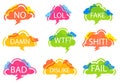 Trendy speech bubble isolated colorful set