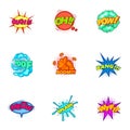 Trendy speech bubbles icons set, cartoon style