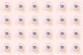 Trendy spring and summer pattern made with happy clock on pink pastel background