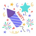 Trendy sticker design of firecracker for premium use