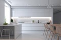 design white kitchen furniture interior home modern table house chair dining. Generative AI.