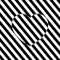 Trendy striped ornament with the effect of the illusion of a heart shape.