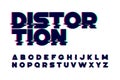 Trendy style distorted glitch font