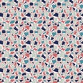 Trendy style:seamless abstract confetti in circles pattern.Print with colorful splinters for textile, fabric manufacturing,linen,