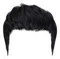 Trendy stylish man hairs black colour.