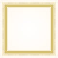 Trendy and stylish simple formal golden square shape line and dots border frame blank card