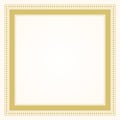 Trendy and stylish simple formal golden square shape line and dots border frame blank card