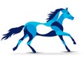 Trendy stylized illustration, horse, line vector silhouette of ,