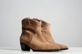 Trendy suede boots. fashion female shoes