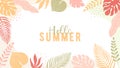 Trendy summer banner in simple flat style with copy space for text.