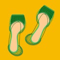 Trendy summer green sandals. vector illustration. Royalty Free Stock Photo