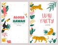 Trendy summer tropical banners for Hawaiian party Royalty Free Stock Photo