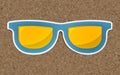 Trendy sunglasses on background