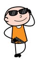 Trendy Sunglasses on Face - Cartoon thief criminal Guy Vector Illustration Royalty Free Stock Photo