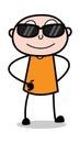 Trendy Sunglasses on Face - Cartoon thief criminal Guy Vector Illustration Royalty Free Stock Photo