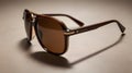 Trendy sunglasses with Mocha Mousse frames, placed on a clean background Royalty Free Stock Photo