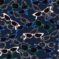 Trendy sunglasses seamless pattern vector for fashion,fabricand