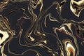 Gold and black rendy surreal wavy distorted background