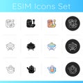 Trendy tableware icons set Royalty Free Stock Photo