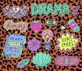 Trendy teen stickers Royalty Free Stock Photo