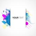 Trendy text box design with colorful abstract background