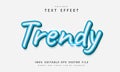 Trendy text effect with blue color