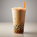 Trendy thai milk tea with bubble brown sugar Royalty Free Stock Photo