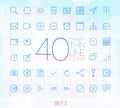 40 Trendy Thin Icons Set 2 Royalty Free Stock Photo