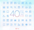 40 Trendy Thin Icons Set 5