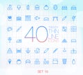 40 Trendy Thin Icons Set 16 Royalty Free Stock Photo