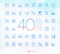 40 Trendy Thin Icons Set 14 Royalty Free Stock Photo