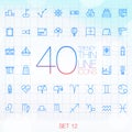 40 Trendy Thin Icons for web and mobile Set 12