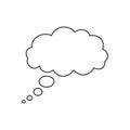 Trendy think bubble in flat style. Cloud line art. vector illustration Royalty Free Stock Photo