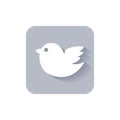 Trendy twitter bird social media icon.