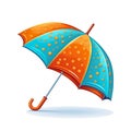 Trendy Umbrella Accessory Cartoon Square Illustration.