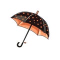 Trendy Umbrella Accessory Cartoon Square Illustration.