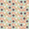 Trendy vector abstract seamless geometric pattern with circles in retro scandinavian style.Pastel pink, navy blue, beige Royalty Free Stock Photo