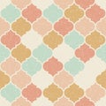 Trendy vector abstract seamless geometric pattern in retro scandinavian style.Pastel pink, blue, beige and yellow shapes Royalty Free Stock Photo