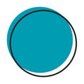 Trendy vector minimalist geometric line turquoise color basic circle element. Shape abstract figure bauhaus form. Retro