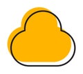 Trendy vector minimalist geometric line yellow color basic cloud element. Shape abstract figure bauhaus form. Retro