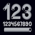 Trendy vector numerals collection. Modern funky numbers from 0 t